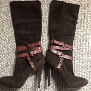 Sam Edelman knee high brown suede boots